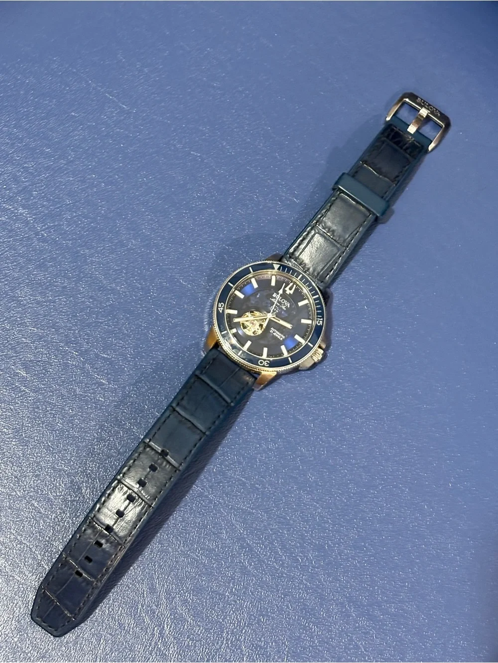 Bulova Men’s Marine Star Automatic Watch with Blue Strap